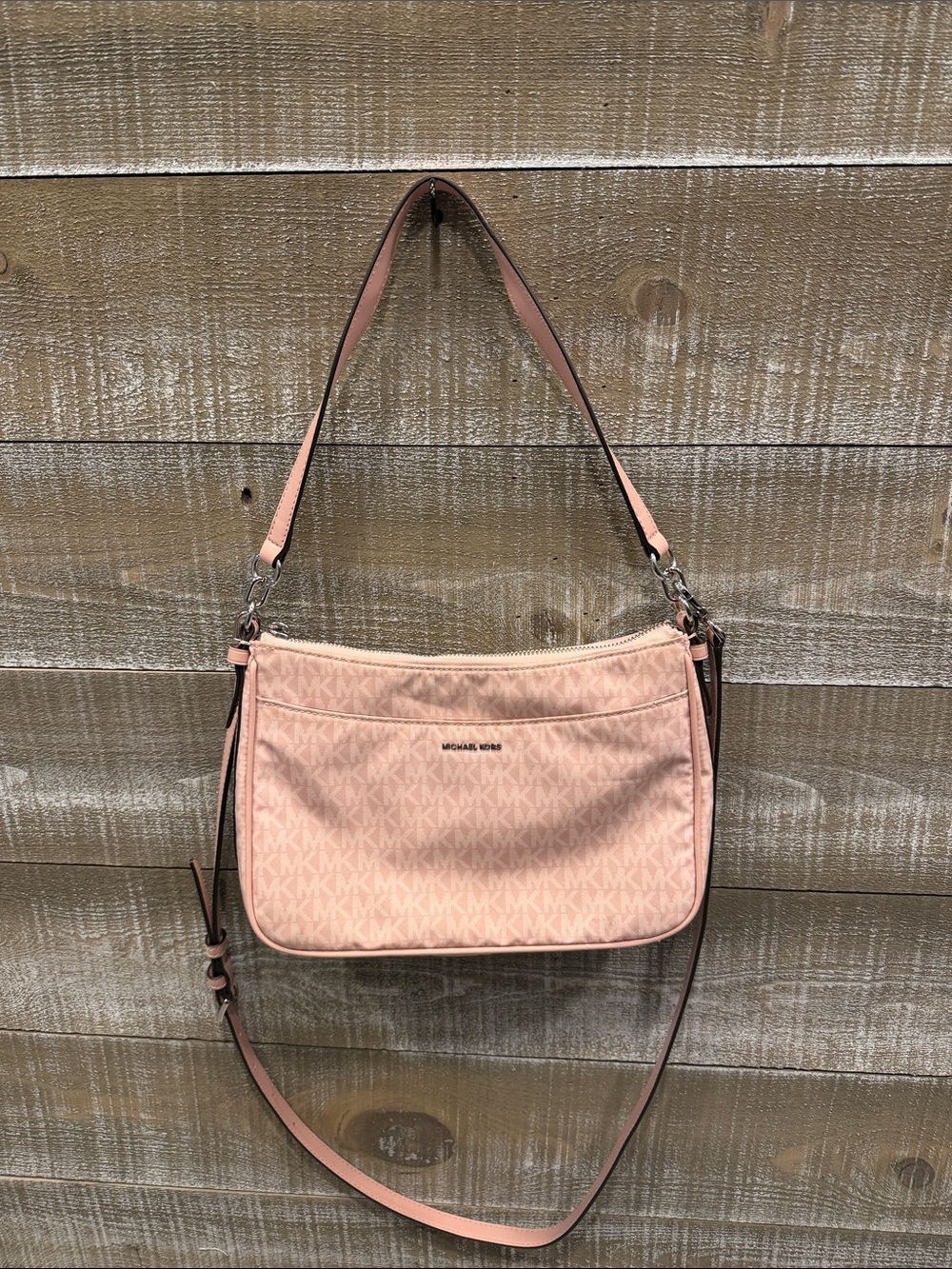 Michael Kors Blush Pink MK Monogram Shoulder Bag